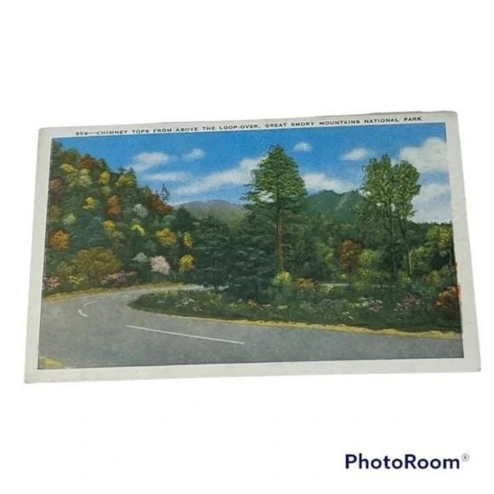 Postcard Chimney Tops From Above the Loop Great Smoky Mountains National Park A1